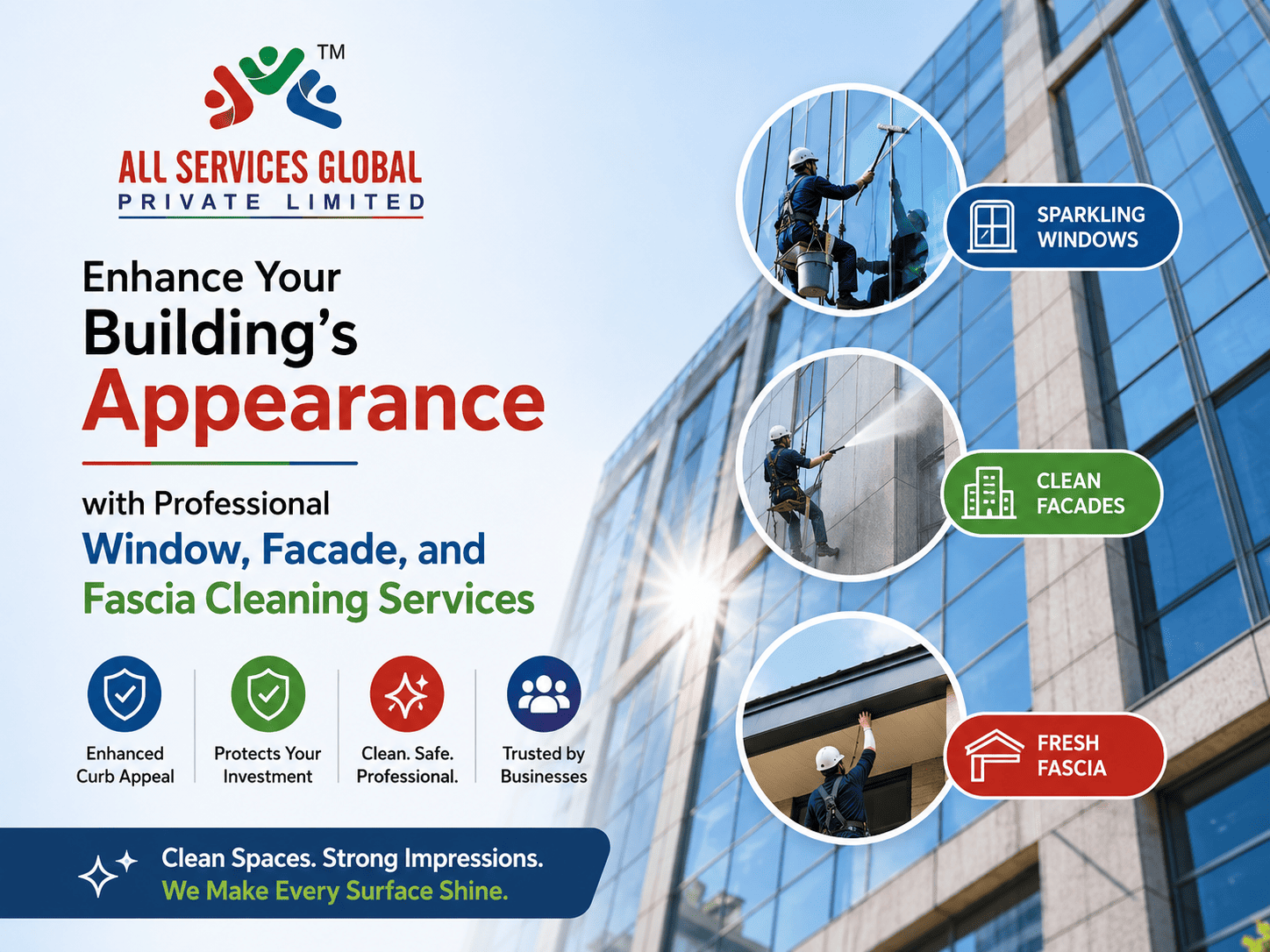 Window, Facade & Fascia Cleaning for High-Rise Commercial Buildings